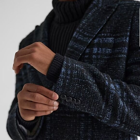 ExpressâPlaidâWool-BlendâTopcoatâsizeâM - Picture 5 of 9